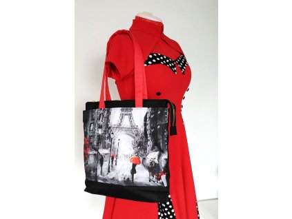 taška přes rameno paříž v dešti