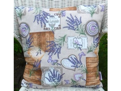 povlak na polštářek levandule s motýly