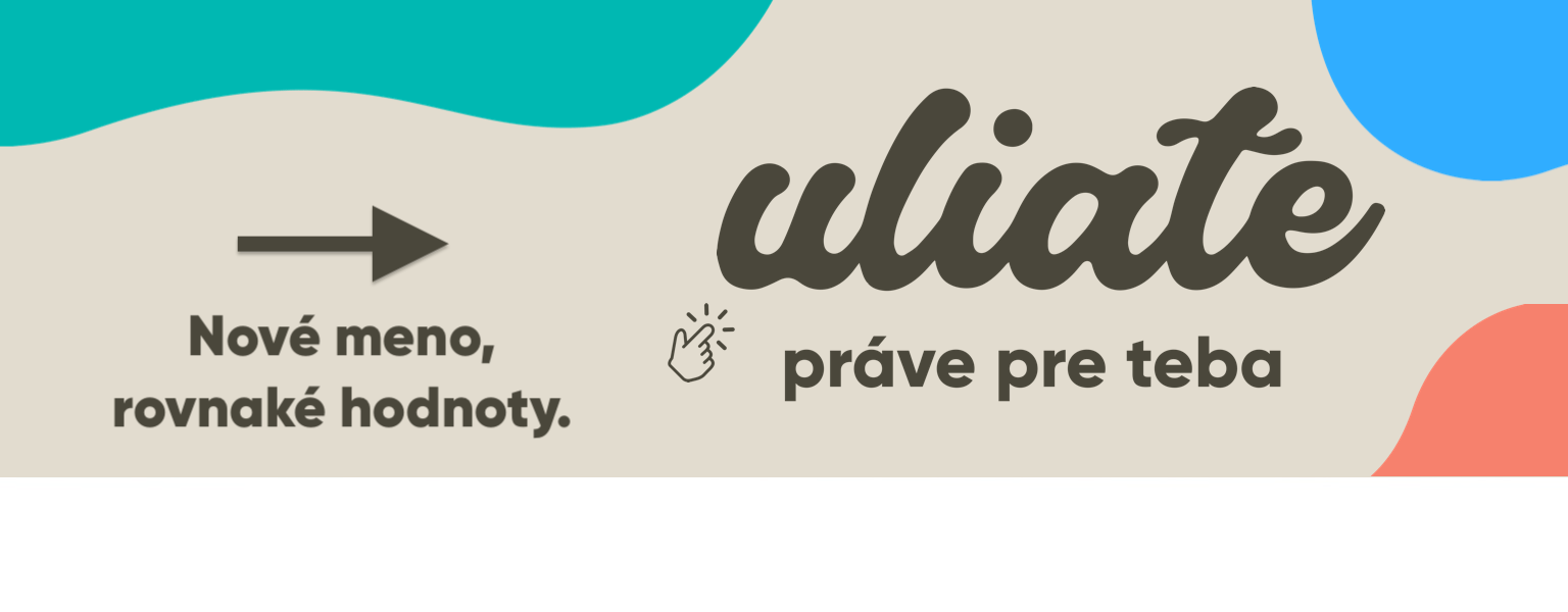 Profesionálny banner k zmene názvu Obuvame.sk na Uliate. Jemný prechod medzi starým a novým logom na čistom pozadí symbolizuje kontinuitu a dôveru. Obuvame.sk sa mení na Uliate – vaše obľúbené barefoot topánky pod novým menom.