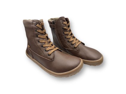 FRODDO BAREFOOT TEX LACES BROWN ZIMNE TOPANKY4