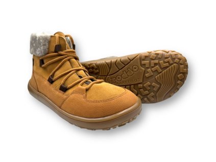 Froddo UP Furry W TEX Cognac – dámske zimné barefoot topánky (Veľkosť 36)