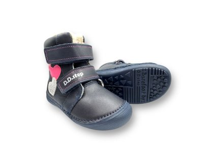 DDSTEP BAREFOOT ZIMNE TOPANKY W063 42152M ROYAL BLUE2