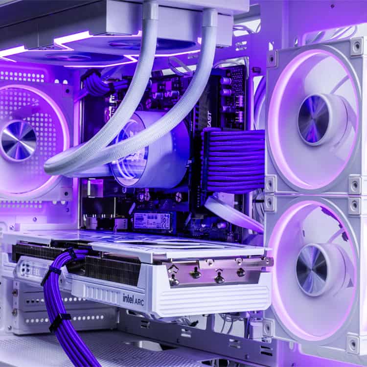 Fialový PSU kabel s opletem pro herní PC – UltraComp