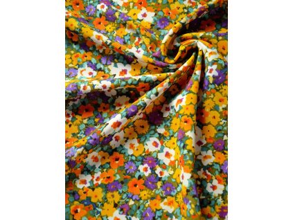 Šatovka polyester elastická tisk