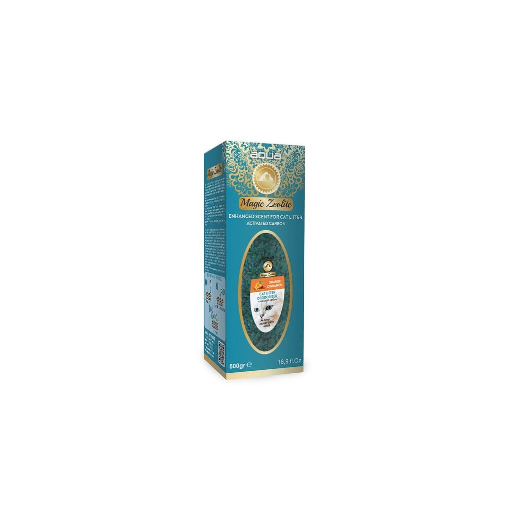 AQUA Magic Zeolite ORANGE & CINNAMON - granulovaný deodorant pro kočičí WC, 500 g