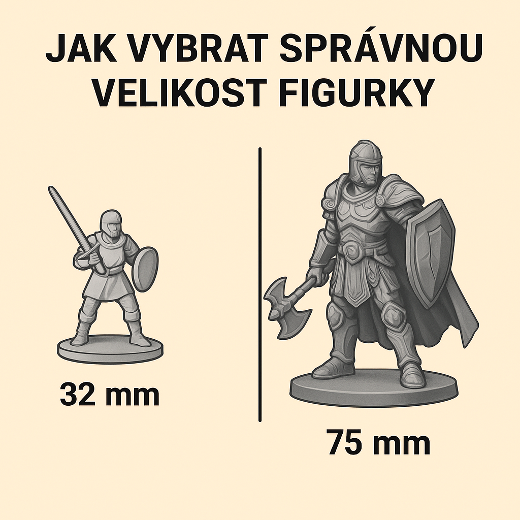 Jak vybrat správnou velikost figurky: 32 mm vs. 75 mm (kompletní průvodce)