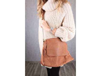 Dámská hnědá crossbody kabelka