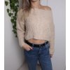 Dámský crop béžový svetr STRADIVARIUS