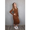 Dámské hnědé žebrované šaty