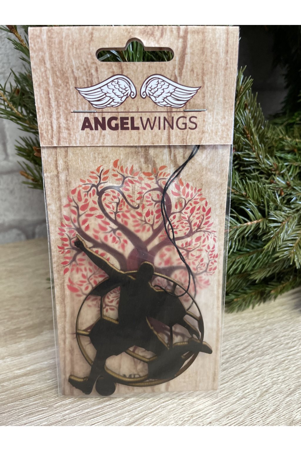 Dřevěná vůně 17x8cm angel wings černá - Fotbalista
