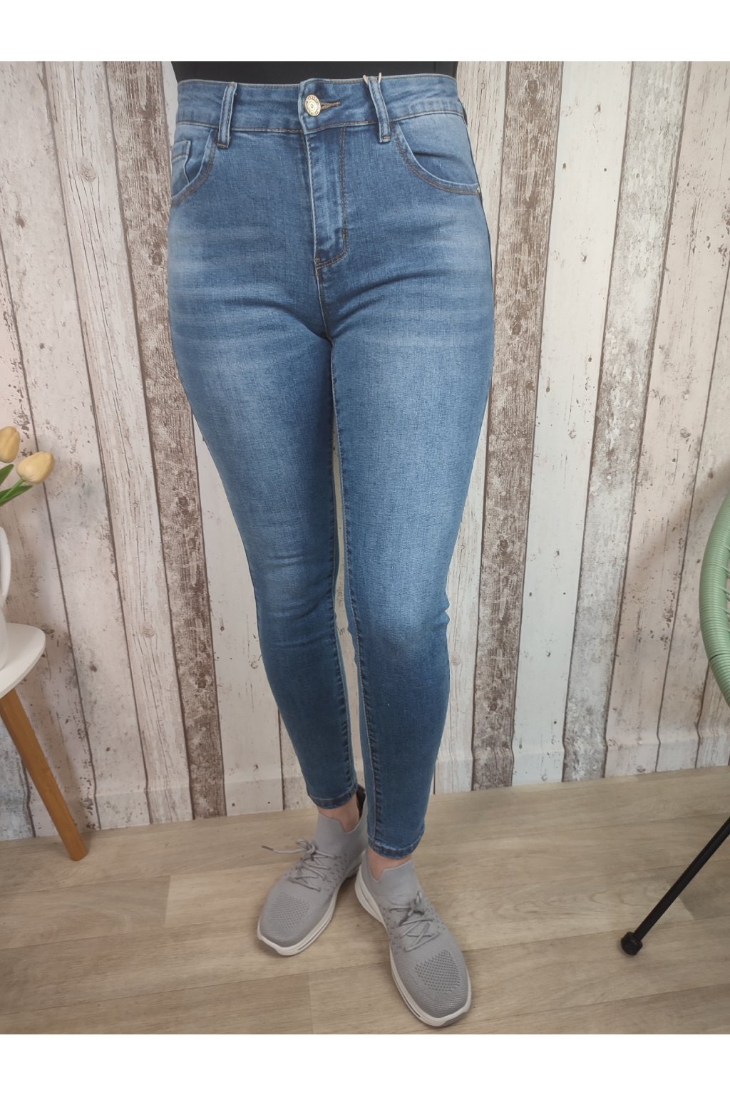 Jeans Push-up, klasik modrá, velké velikosti