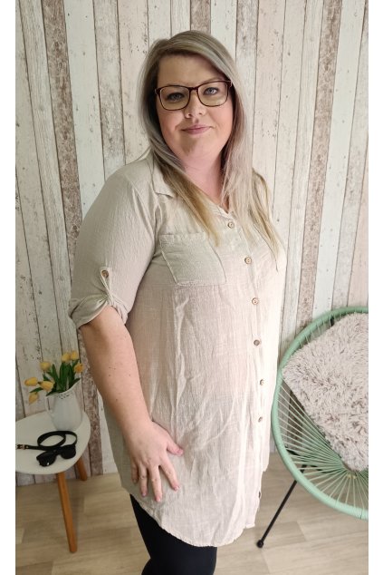 Letní maxi košile Top, beige