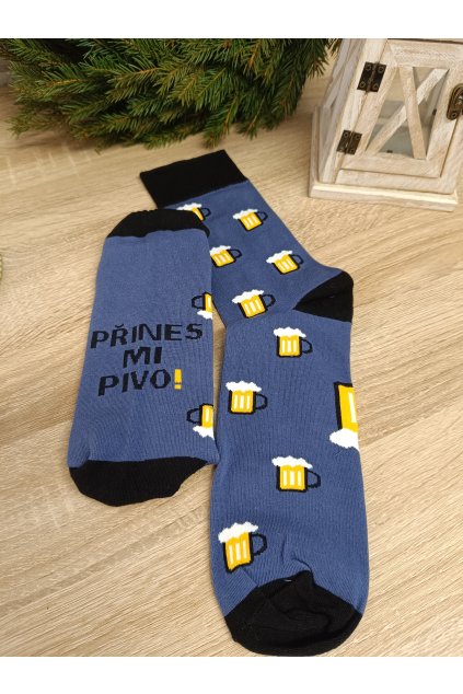 Veselé ponožky přines mi pivo, modré, vel. 41-43