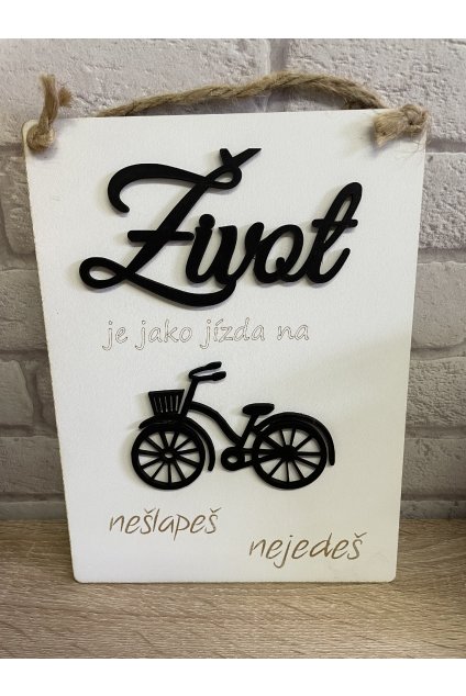 Dřevěná cedule život je jako jízda 27x20 cm