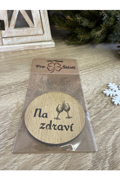 Dřevěné podtácky 2ks  - Na zdraví