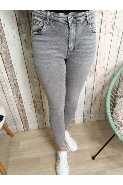 Šedé Push-up jeans, velké velikosti