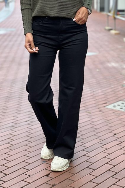 Černé široké jeans, větší velikosti