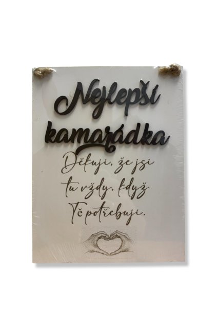 drevena cedule s 3d napisem 26x20cm nejlepsi kamaradka dekuji 1706972037