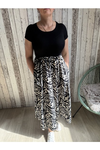 Dlouhé šaty Marylin, zebra
