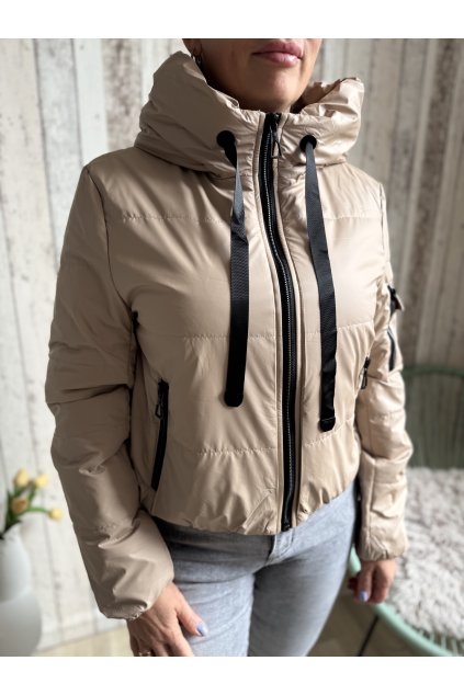 Přechodová prošívaná bunda Emily, béžová