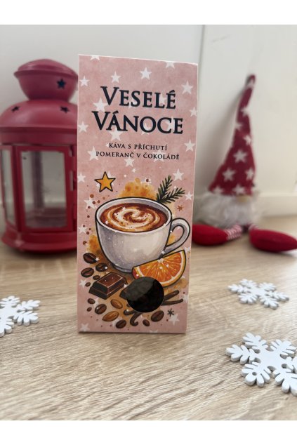 Vánoční zrnková káva - Pomeranč v čokoládě – sladce sváteční, sametová a hravá.