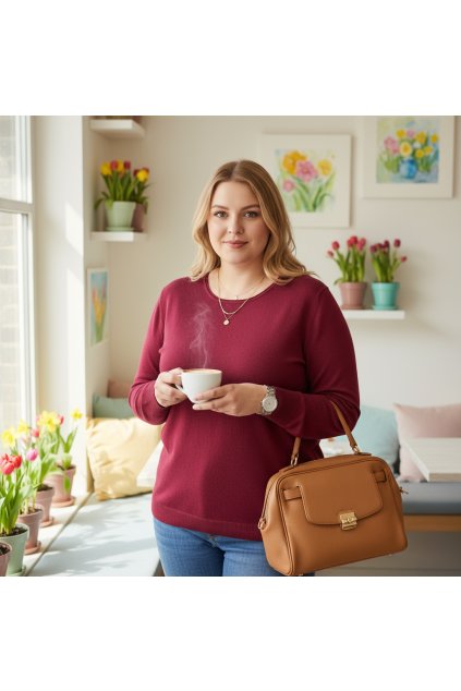 Úpletový svetřík Julia, větší velikost