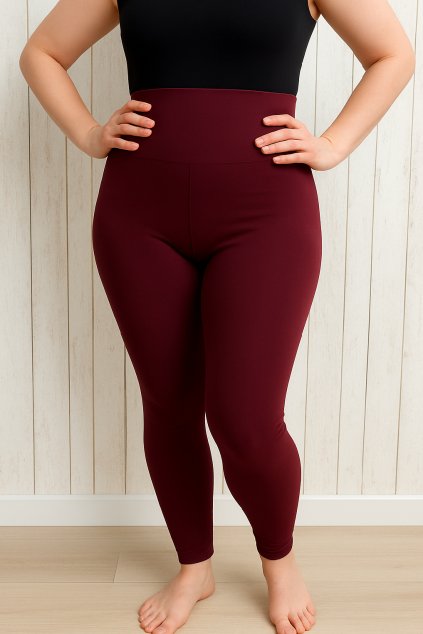 Leginy s vysokým pasem "bambusky"  bordó