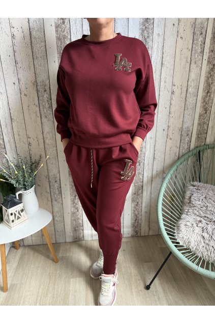 Tepláková souprava LA, bordó, UNI vel. 38-44