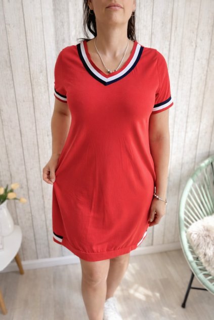 Oversize šaty Tonny, červené, UNI 38-44