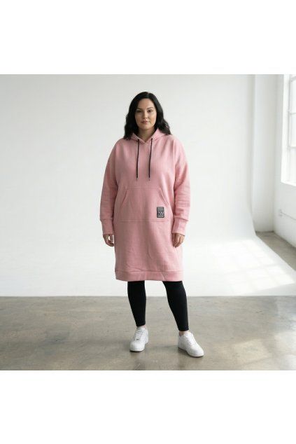 Maxi mikina Inside, růžová, UNI 44-50