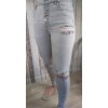 Knoflíčkové jeans Roma, světle šedé
