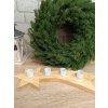 Adventní svícen dřevo - kov, bílý