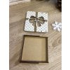 Dřevěná krabička na peníze 10x10 cm - Mašle srdce