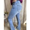 Světle modré zvonové jeans, větší velikosti