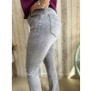 Světle šedé zvonové jeans, větší velikosti