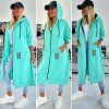 Dlouhá maxi mikina Stella, mint, UNI vel. 44-52