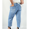 Dámské jeansy M’Sara Plus Size – světle modrý denim