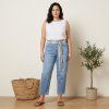 Dámské jeansy M’Sara Plus Size – světle modrý denim