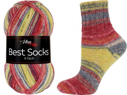 Pletací příze ponožková Best Socks 4-fach 7342