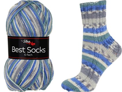 Pletací příze ponožková Best Socks 6- fach 7373