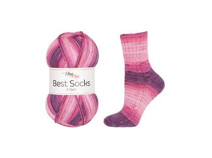 Pletací příze ponožková Best Socks 4-fach 7406