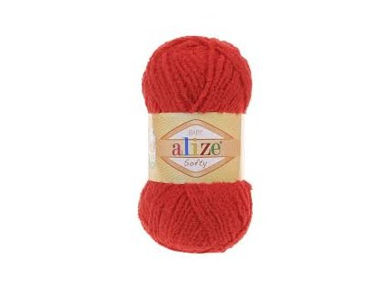 pletací příze Alize Softy 56 - červená