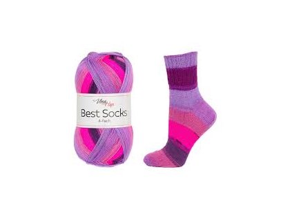 Pletací příze ponožková Best Socks 4-fach 7724