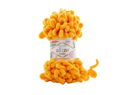 14 Alize Puffy sytě žlutá – smyčková příze