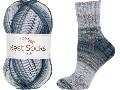 Pletací příze ponožková Best Socks 4-fach 7404
