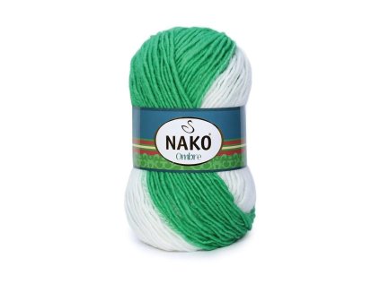 Příze Nako Ombre 20456 zelenobílá