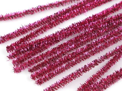 Chlupaté modelovací lurexové drátky Ø6 mm délka 30 cm -růžová