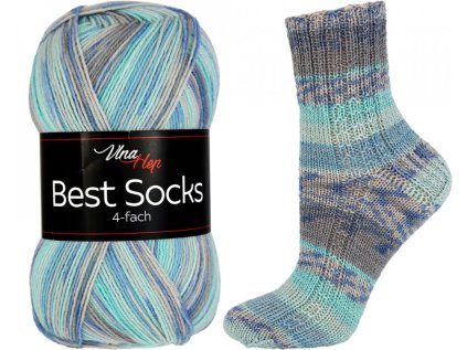 Pletací příze ponožková Best Socks 4-fach 7302