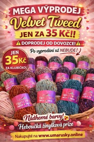 🧶 Velký výprodej přízí je tady Dorazila mi krásná Velvet Tweed, kterou teď nabízím za 35 Kč ✨ 👉 Jedná se o doprodej od...