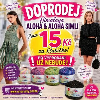 🌈🧶 **AKCE DO VYPRODÁNÍ ZÁSOB!** 🧶🌈 🔥 **HIMALAYA ALOHA & ALOHA SIMLI** 🔥 ✨ **VŠECHNY BARVY JEN ZA 15 Kč ZA KLUBÍČKO!** ✨...